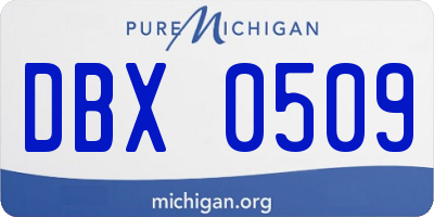 MI license plate DBX0509