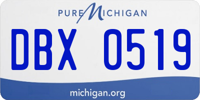MI license plate DBX0519