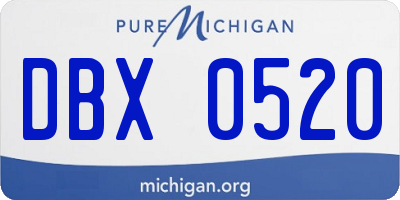 MI license plate DBX0520