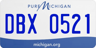 MI license plate DBX0521