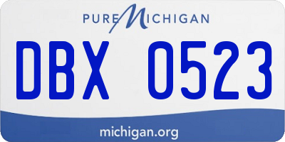 MI license plate DBX0523