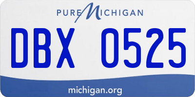 MI license plate DBX0525