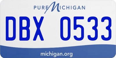 MI license plate DBX0533