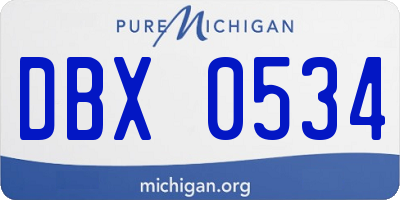 MI license plate DBX0534
