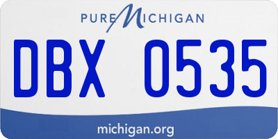 MI license plate DBX0535