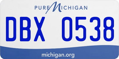 MI license plate DBX0538