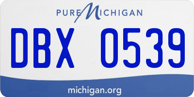 MI license plate DBX0539
