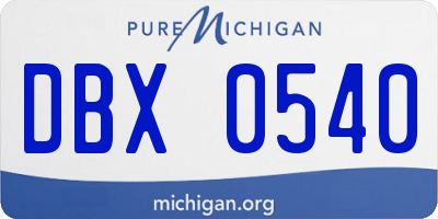 MI license plate DBX0540