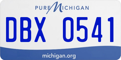 MI license plate DBX0541