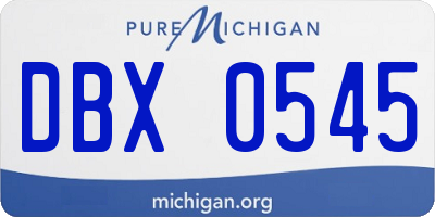 MI license plate DBX0545
