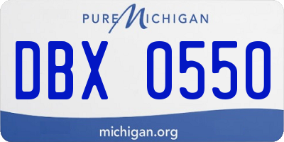 MI license plate DBX0550