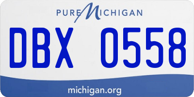 MI license plate DBX0558