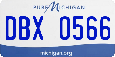 MI license plate DBX0566