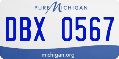 MI license plate DBX0567