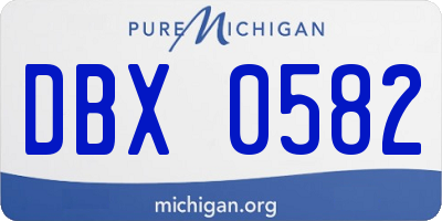 MI license plate DBX0582