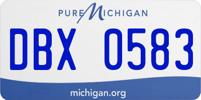 MI license plate DBX0583