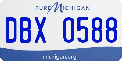 MI license plate DBX0588