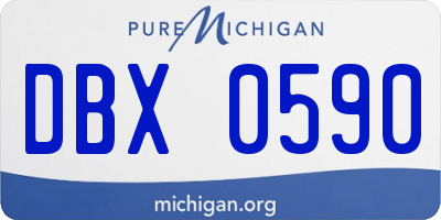 MI license plate DBX0590