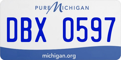 MI license plate DBX0597