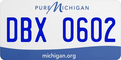 MI license plate DBX0602