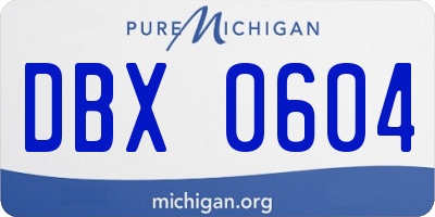 MI license plate DBX0604