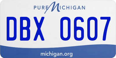 MI license plate DBX0607