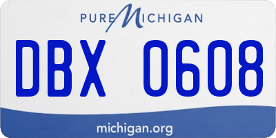 MI license plate DBX0608