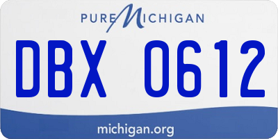 MI license plate DBX0612