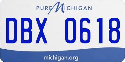 MI license plate DBX0618