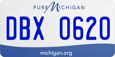 MI license plate DBX0620