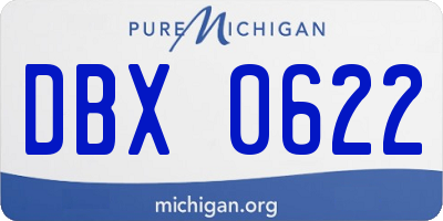 MI license plate DBX0622