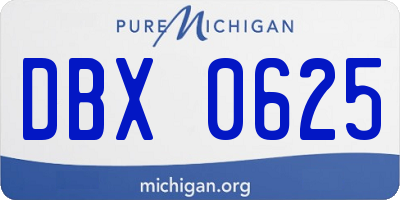 MI license plate DBX0625
