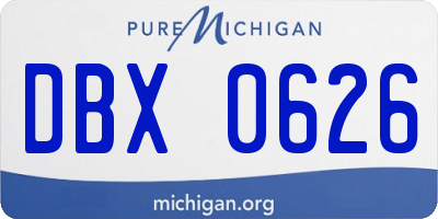 MI license plate DBX0626