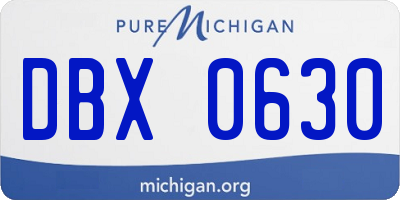 MI license plate DBX0630