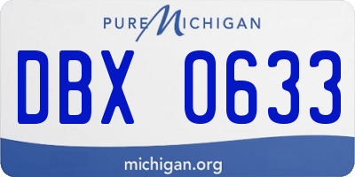 MI license plate DBX0633