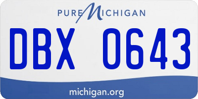 MI license plate DBX0643