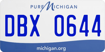 MI license plate DBX0644