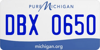 MI license plate DBX0650