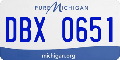 MI license plate DBX0651
