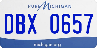 MI license plate DBX0657