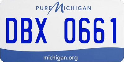 MI license plate DBX0661