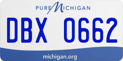 MI license plate DBX0662
