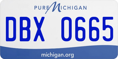 MI license plate DBX0665