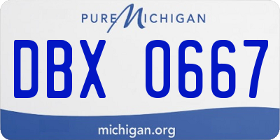 MI license plate DBX0667