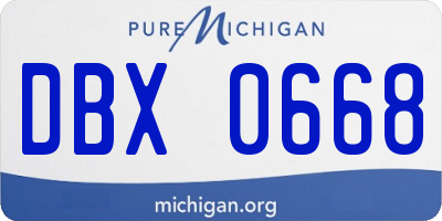 MI license plate DBX0668