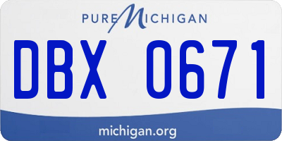 MI license plate DBX0671
