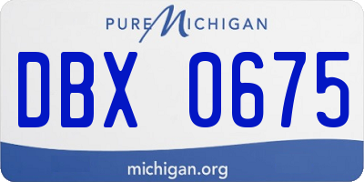 MI license plate DBX0675