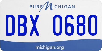 MI license plate DBX0680