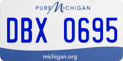 MI license plate DBX0695