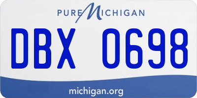 MI license plate DBX0698